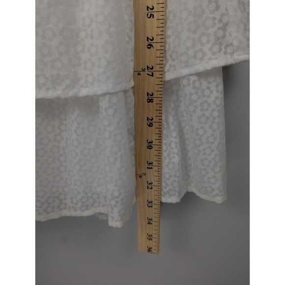 Lulus Tiers To Me White Puff Sleeve Tiered Dress Mini Skater M Off‎ The Shoulder - Picture 11 of 13